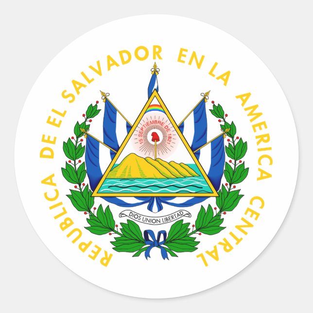 El Salvador Wappen SV Runder Aufkleber (Vorderseite)