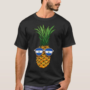 El Salvadorian Ananas El Salvador Flaggenglas T-Shirt