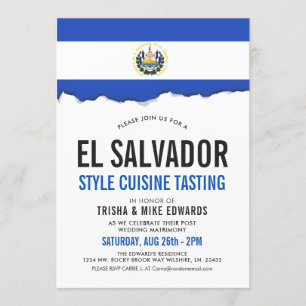 El Salvadorianische Küche  Party Flag Weißer Einla Einladung