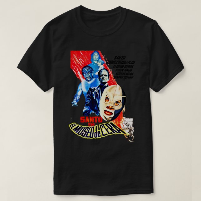 El Santo en El Museo de Cera Das Wachsfigurenkabin T-Shirt (Design vorne)