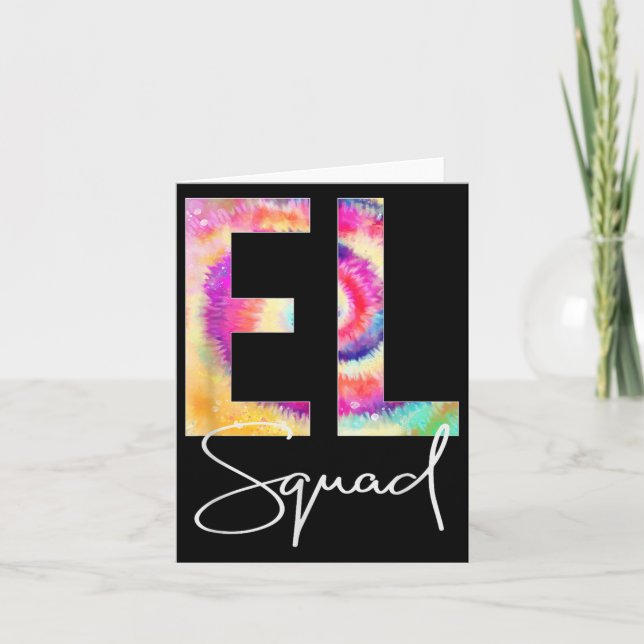 El Squad Tie Dye Back To School Frauen Anerkennung Karte (Vorderseite)