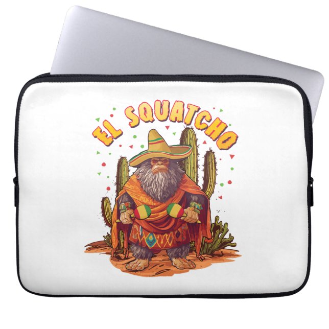 El Squatcho Bigfoot mit Maraca, Sombrero und Ponc Laptopschutzhülle (Vorderseite)