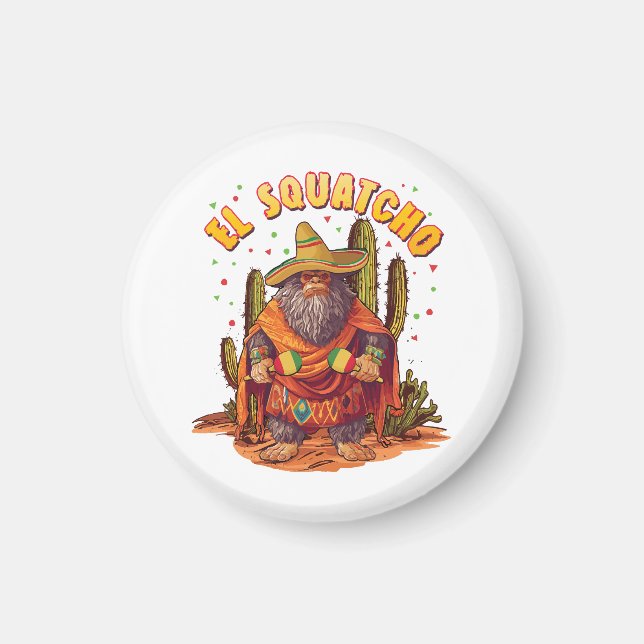 El Squatcho Bigfoot mit Maraca, Sombrero und Ponc Magnet (Vorne)