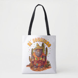 El Squatcho Bigfoot mit Maraca, Sombrero und Ponc Tasche