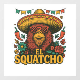 El Squatcho: Fiesta Bigfoot Sombrero Fensteraufkleber
