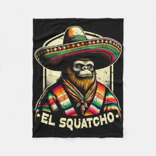 El Squatcho Funny Bigfoot Vintager Western Mexiko Fleecedecke