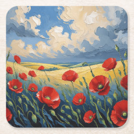 El susurro del viento en las amapolas rechteckiger pappuntersetzer