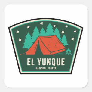 El Yunque National Forest Camping Quadratischer Aufkleber