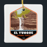 El Yunque National Forest Puerto Rico Vintag Keramikornament<br><div class="desc">Das Design der Vektor-Kunstwerke von El Yunque National Forest. El Yunque National Forest ist ein tropischer Regenwald im Nordosten von Puerto Rico.</div>
