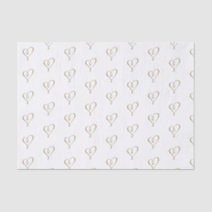 Elaborate Embossed Gold Heart Elegante Hochzeit Seidenpapier