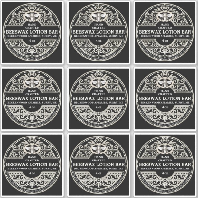 Elaborer Black Beeswax Lotion Bar ou Étiquette de  (Devant)
