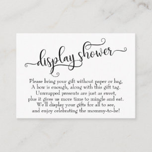 Elaborer Script Display Baby shower carte cadeau