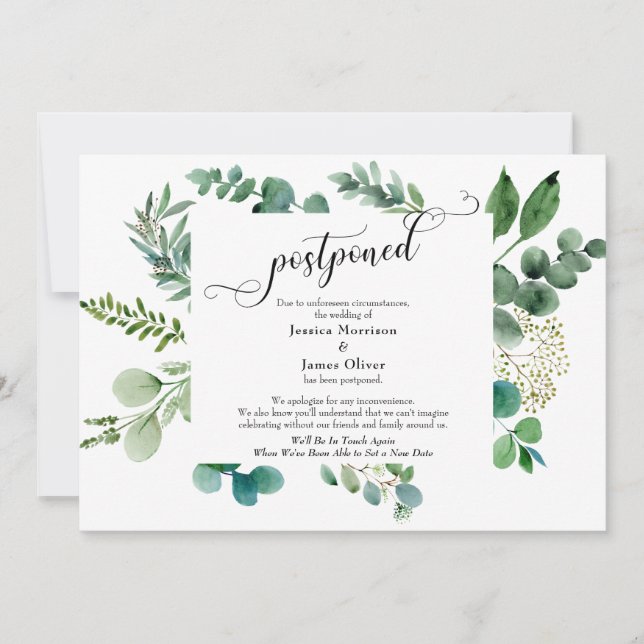 Elaborer Script Eucalyptus Postpond carte Mariage (Devant)