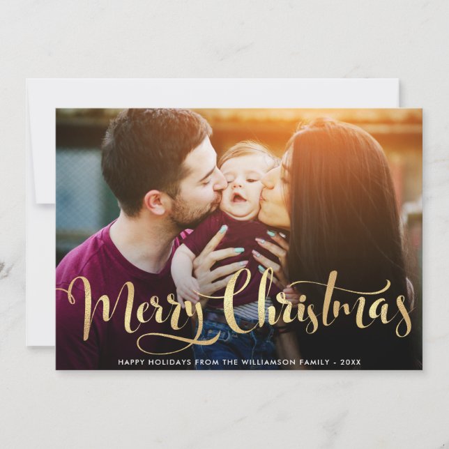 Elagant Typografie Feiertagskarte (Vorderseite)