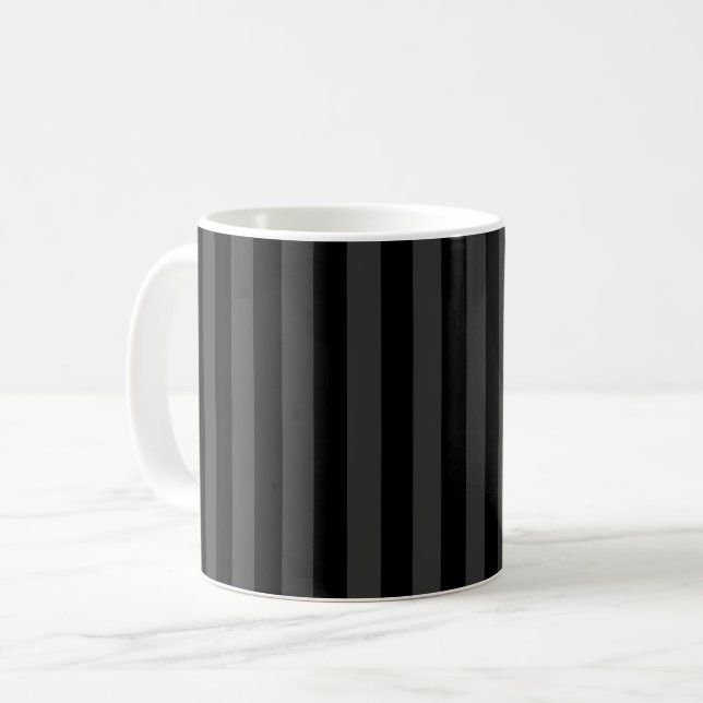 Elagnat Black & Smoky Black Vertical Stripes Kaffeetasse (Vorderseite Links)