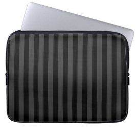 Elagnat Black & Smoky Black Vertical Stripes Laptopschutzhülle
