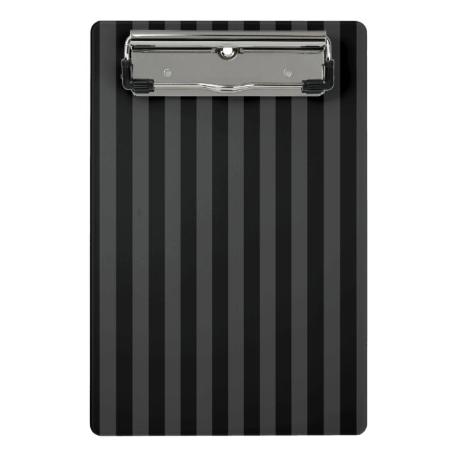 Elagnat Black & Smoky Black Vertical Stripes Mini Klemmbrett (Vorderseite)