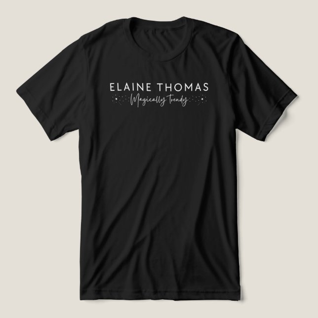 ELAINE THOMAS Magisch Trendy Wand Sparkle White Tri-Blend Shirt (Design Vorderseite)