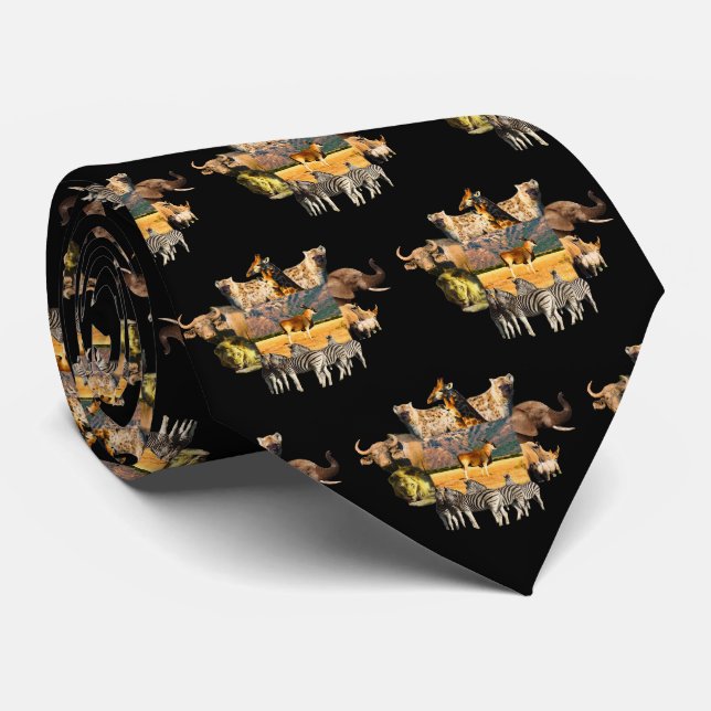 Eland Mountain Wildlife Frame Neck Tie Krawatte (Gerollt)