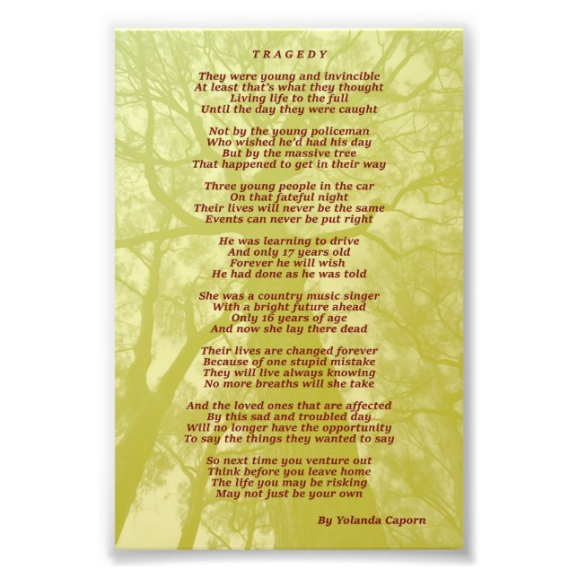 Élargissement tragique de la photo (Devant)