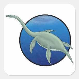 Elasmosaurus Quadratischer Aufkleber