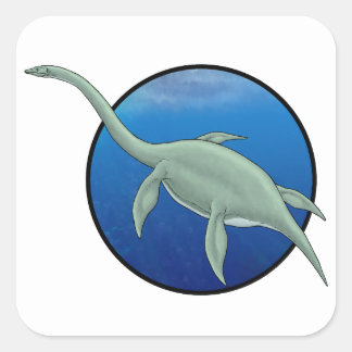 Elasmosaurus Quadratischer Aufkleber