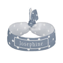 Navy Blue And White Polka Dots With Name