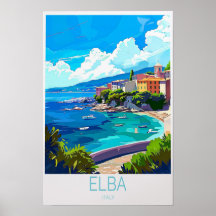 Elba Italien Benutzerdefiniertes Reiseplakat Itali