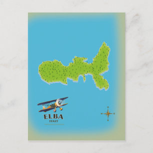 Elba Italien Karte Reiseplakat