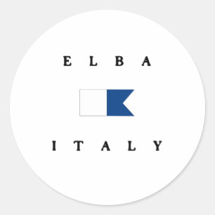 Elba Italy Alpha Dive Flag Runder Aufkleber