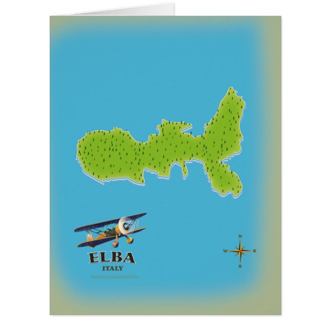 Elba Italy map travel poster (Vorderseite)