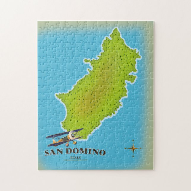 Elba Italy map travel poster (Vertikal)