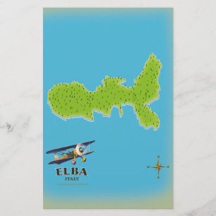 Elba Italy map travel poster Briefpapier