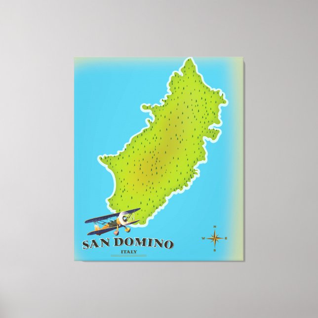 Elba Italy map travel poster Leinwanddruck (Vorderseite)