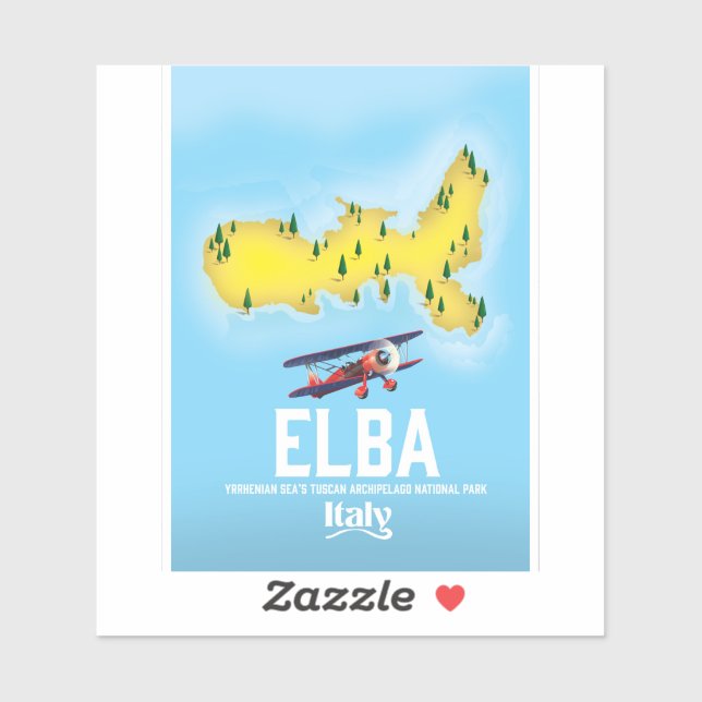 Elba, Tyrrhenisches Meer, Toskana, Italien Reisepl Aufkleber (Blatt)