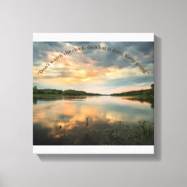 Elbe Flow Sunset Stretched Canvas Print Leinwanddruck