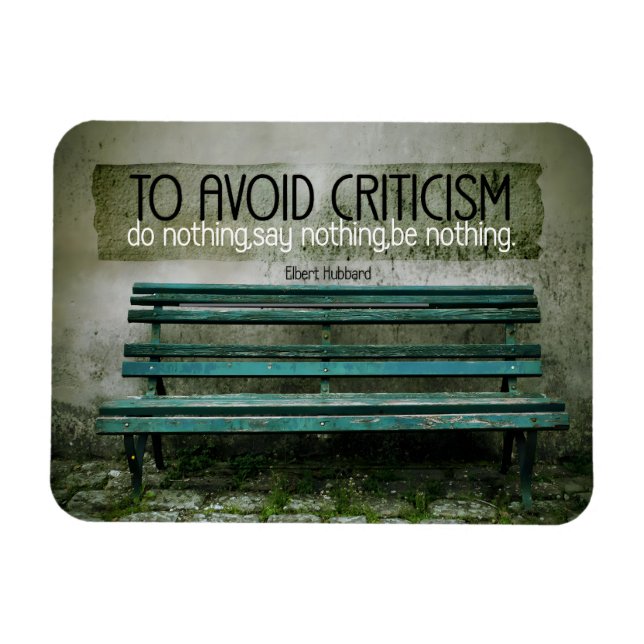 Elbert Hubbard Inspiration Zitat "Kritik" Magnet (Horizontal)