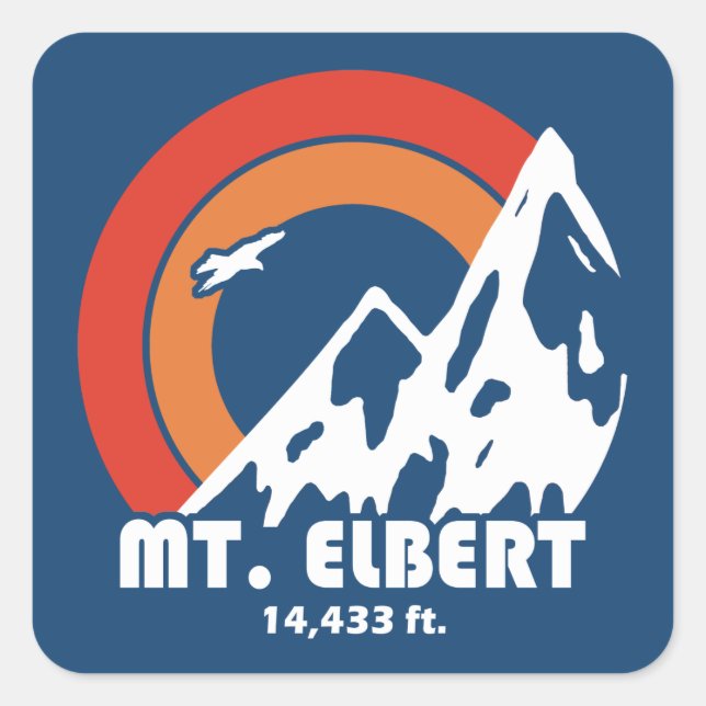 Elbert Sun Eagle Quadratischer Aufkleber (Vorderseite)