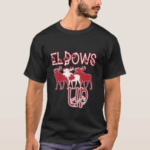 Elbos Up Canada Flag True North Strong and Free T-Shirt