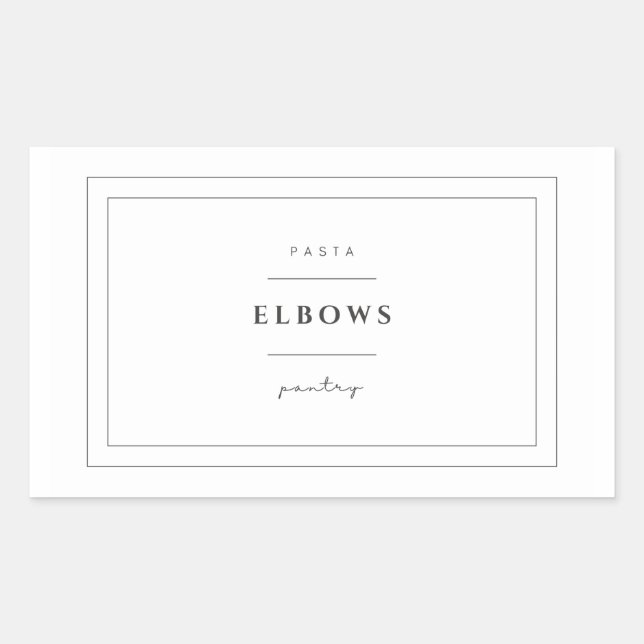 Elbows Pasta-Etikett Rechteckiger Aufkleber (Vorderseite)