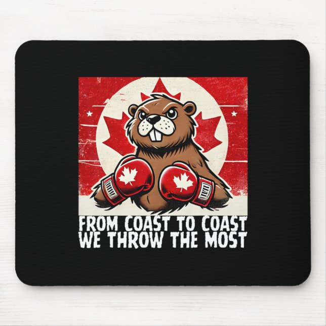 Elbows up Canada Canadian Counter Tariffs Beaver B Mousepad (Vorne)