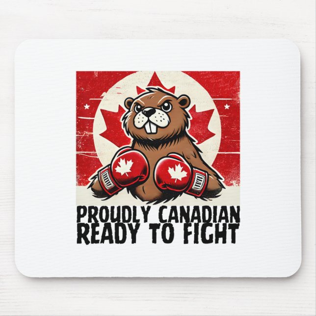 Elbows up Canada Canadian Counter Tariffs Beaver B Mousepad (Vorne)