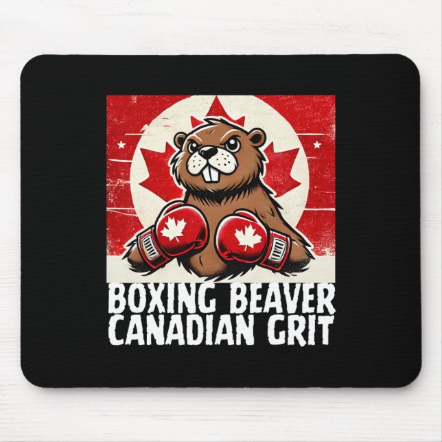 Elbows up Canada Canadian Counter Tariffs Beaver B Mousepad (Vorne)