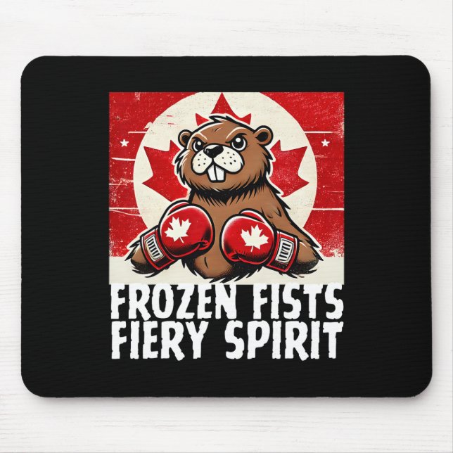 Elbows up Canada Canadian Counter Tariffs Beaver B Mousepad (Vorne)
