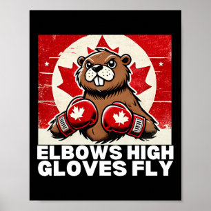 Elbows up Canada Canadian Counter Tariffs Beaver B Poster