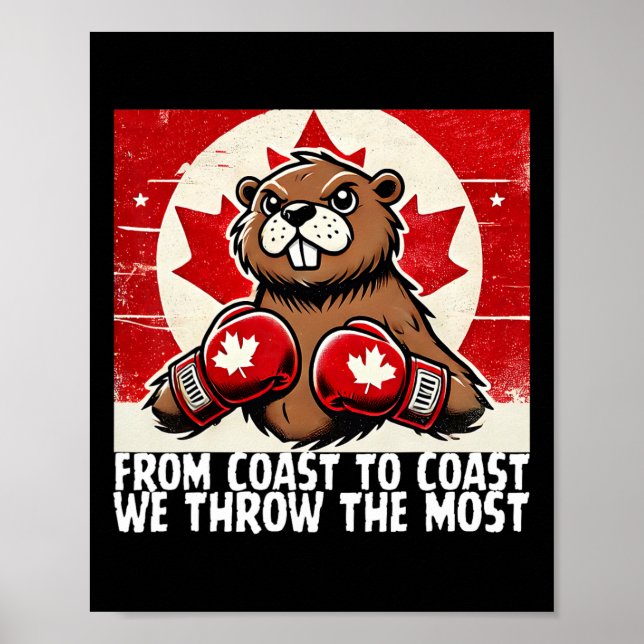 Elbows up Canada Canadian Counter Tariffs Beaver B Poster (Vorne)
