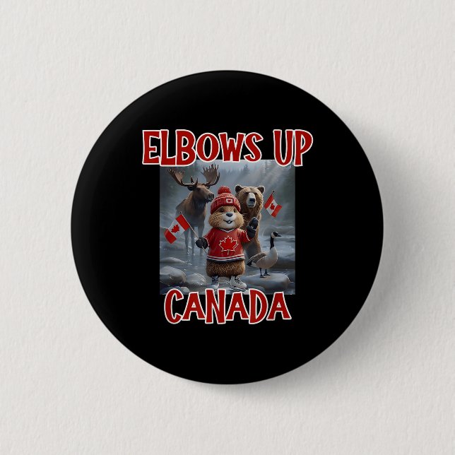 Elbows Up Canada Est 1867 Starke Ca Button (Vorderseite)