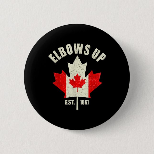 Elbows Up Canada Est 1867 Starke Ca Button (Vorderseite)