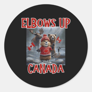 Elbows Up Canada Est 1867 Starke Ca Runder Aufkleber