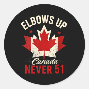 Elbows Up Canada Niemals 51 Canada Flag Runder Aufkleber
